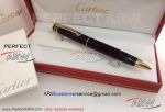 Perfect Replica Cartier Trinity de Ballpoint Pen Black and Gold Trim